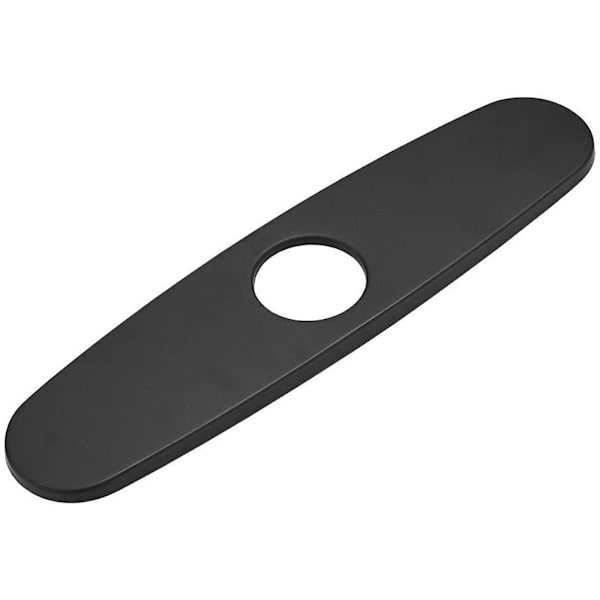 Pakke med 24cm x 6cm Rund Rosette i Rustfrit Stål til Vaskemixeren, Toilet, Køkken, Badeværelse - Mat Sort