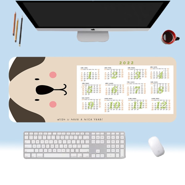 2022 Mouse Pad Calendar Rectangle Non-slip Rubber Mouse Mat For Computer De