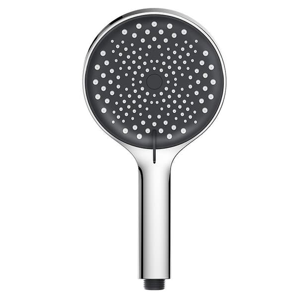 Vandsparende brusehoved, vandstop og filter, krom (sølv - sort)