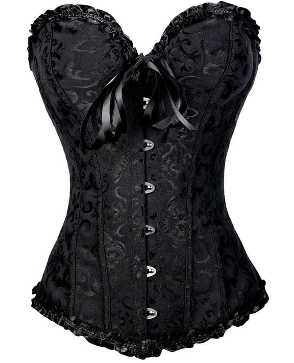 Underbust korsetter for kvinner Bustier Stripe Plus Size Black XL