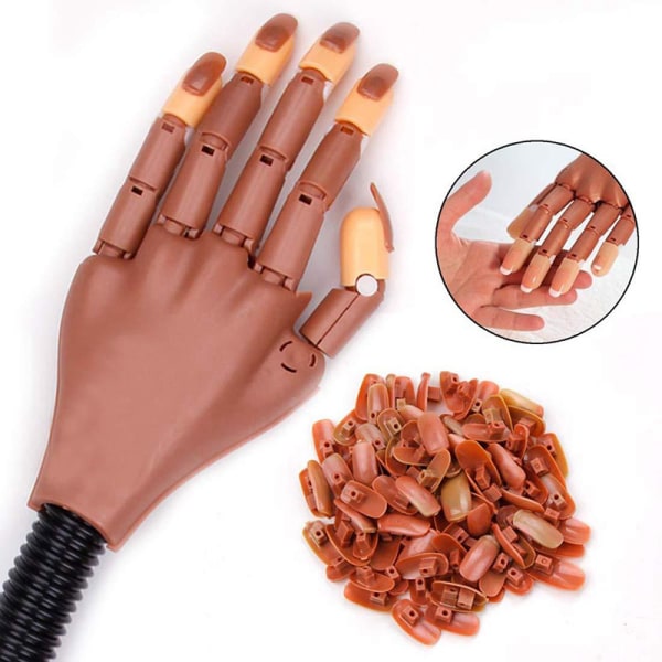 Nail Training Practice Hand with 100 STS Nails - Nail Display Manicure Sup