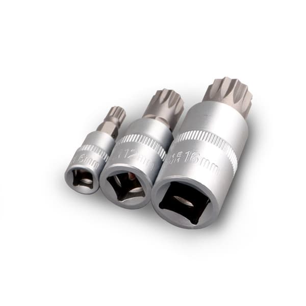 Bit Socket Sæt 8 Stykker M4 M5 M6 M8 M10 M12 M14 M16 1/2 3/8 1/4 Med Multi-