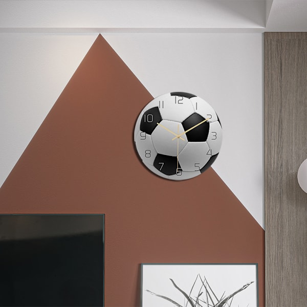 Fotboll Akryl Tyst Väggklocka Sovrum, 30cm