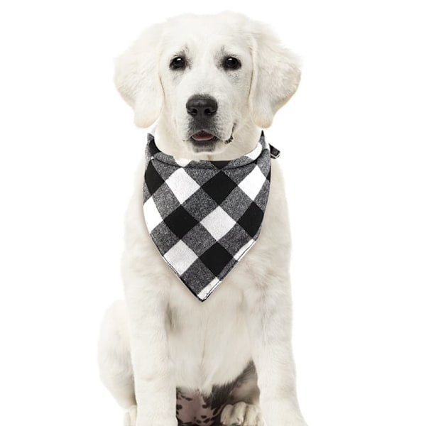 Kæledyr Spyt Håndklæde Hund Trekant Hund Hagesmæk Hund Bandana Tørklæde Reversible Ternet P
