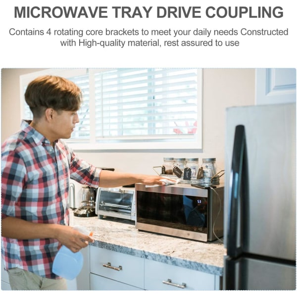 4 st Mikrovågsugn Turntable Koppling Mikrovågsugn Turntable Rullguide Fäste Koppling Bricka Axel för Mikrovågsugn