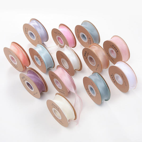 Organza Bånd - Glimmer Sheer Organza Pakkebånd til Gaveindpakning