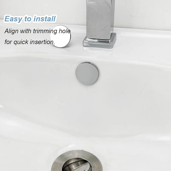 Vask Overflow Deksel, 4 stk Vask Overflow Ring, Vask Overflow Stopper, Rund Vask Hull Overflow Deksel, for Vask