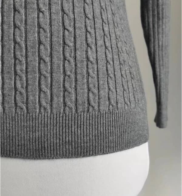 Mænds Slim Turtleneck Sweater Casual Twisted Strikket Pullover Sweaters