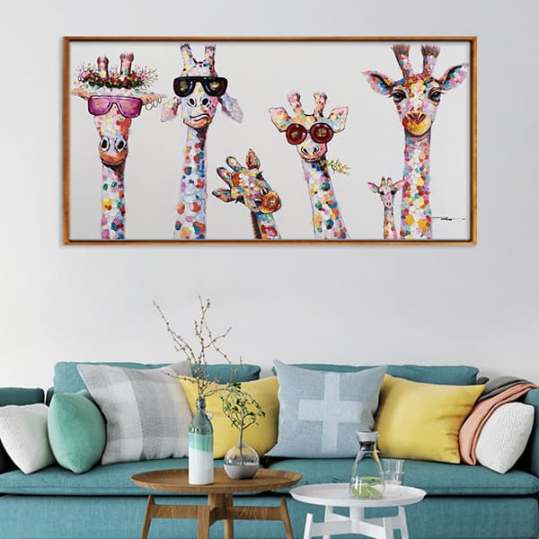 Graffiti Art Lærred Maleri Giraffer, 30*60cm