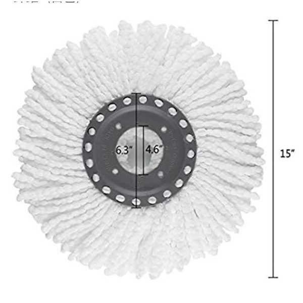 3 kappaletta mikrokuitumopin päätä, mopin päätä, pyöreä vaihtopään 360° kääntyvä mopin pää 360° kääntyvälle moppille (halkaisija 16 cm)