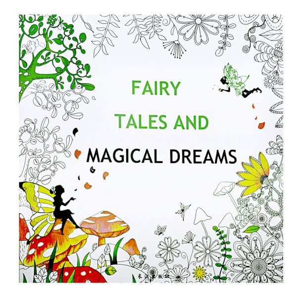 Målarbok Mindfulness Avslappning Anti-Stress Fairy Tales vit