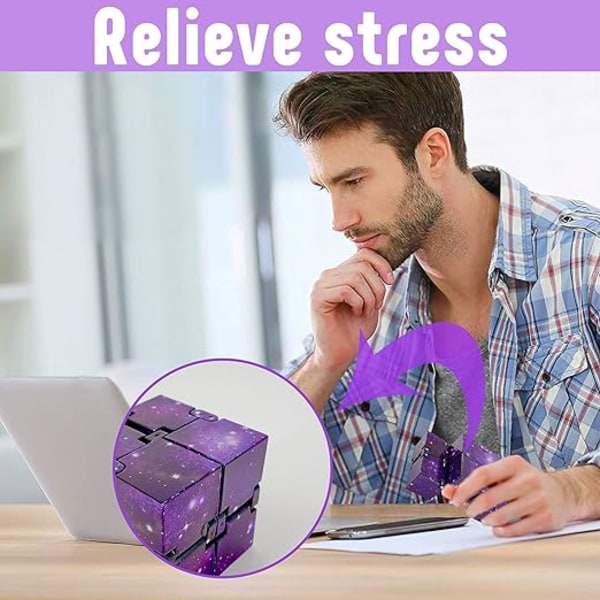 Infinity Cube Finger Toys Fidget Toy Blocks för stressavlastning, döda tid Unik idé Cool Fidget Mini Gadget Cube - Lila