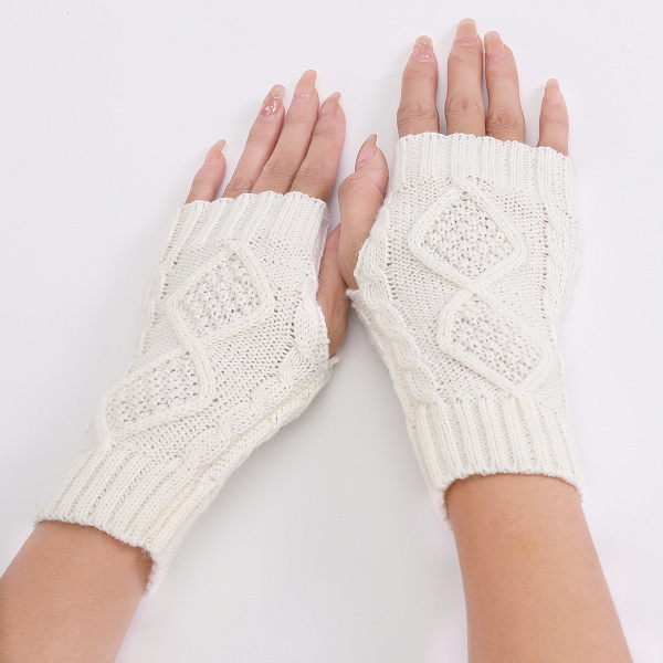 4 Par Knittade Fingervantar, Dam Vinter Varma Vantar, Klassiska Stickade Vantar för Handledsvärmare One Size Flerfärgade