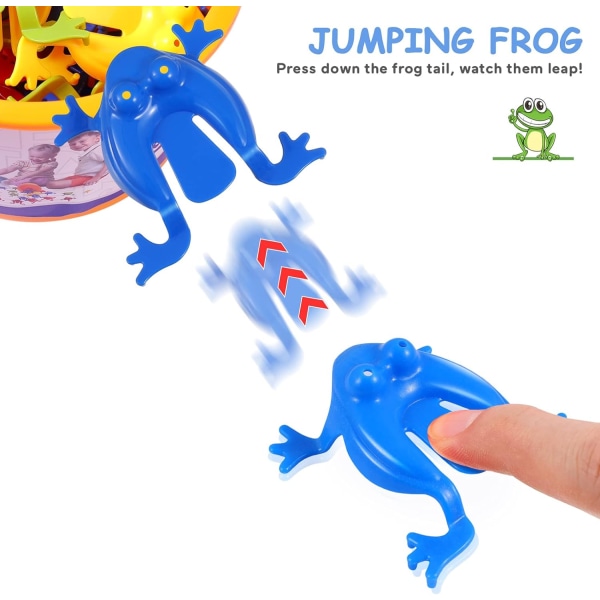12 stykker Jumping Leap Frøer Legetøjsfrø med spand Jumping Toy Jump