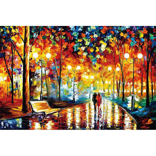 Puslespil, romantisk gadescene 1000 brikker 70*50cm