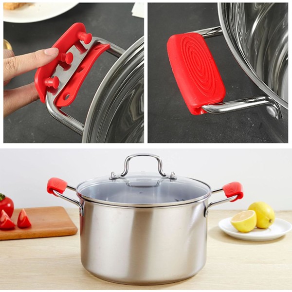 Par Silicone Varmebestandige Grytekluter Sklisikre Grep Varmeisolerte Grytehåndtak Holder Ovn Komfyr Hjelper Håndtak Varmebeskyttelse for Panner Wok