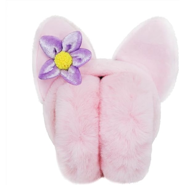 Vinter Kvinder Ørevarmere Faux Pels Piger Kat/ Ræv Ørevarmere Varme Unisex Børn Ørevarmere Sammenklappelige Udendørs Ørevarmere til Kvinder ，One size fits all, pink