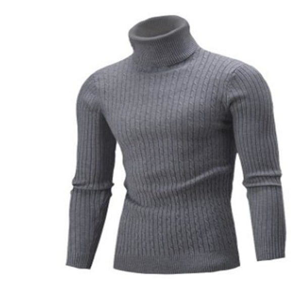 Herr Slim Turtleneck Tröja Casual Twisted Stickad Pullover Tröjor