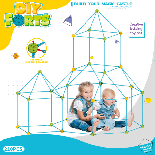 DIY Fort Building Blocks Kit Play Tents House