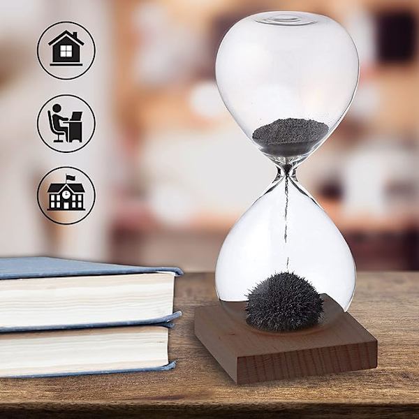 Magnetisk Sandglas Timer med Træbase
