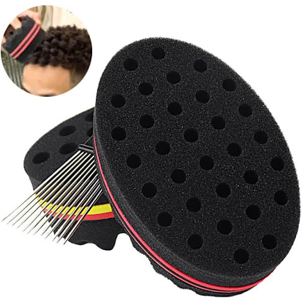 Twist Curl Sponge 4-pack Afro Twist Hårsvamp Afro Hårkam Hårsvamp Afro Metallkam Afro Twist Hårsvamp för Afro Frusit Hår