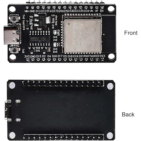 ESP32 2 Pack NodeMCU -moduulien kehityskortti: ESP32 Type C NodeMCU ...