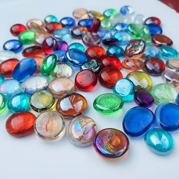 Glasperler til dekoration i fiske tanke, boligindretning - fiske tank grus, sten, perler, nuggets og krystal ædelsten (farvede perler: 70-90 stk)