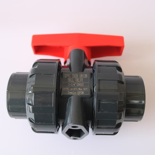 Dobbel union ventil til å limes diam 40 mm pvc kuleventil kuleventil kule