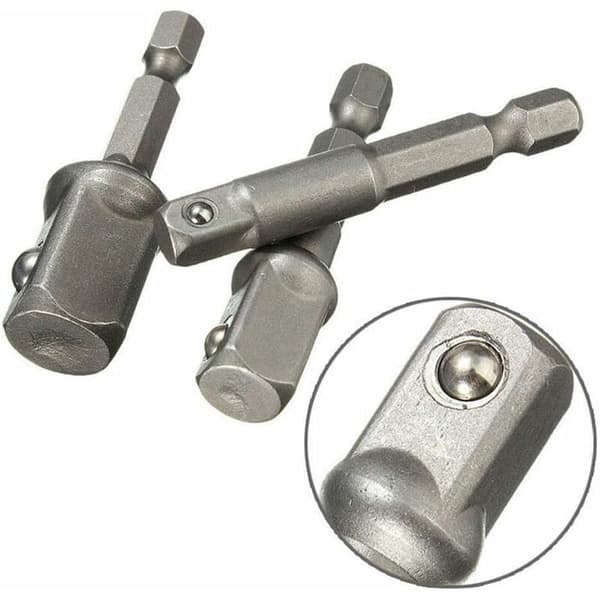 3-pack slagnyckeladapter 6,35 mm, 9,5 mm, 12,7 mm