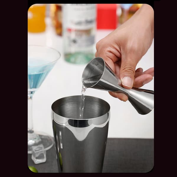 304 rustfritt stål cocktail målekopp, integrert skala, (30/60 ml)