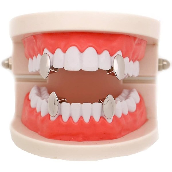 Vampire Fangs Dracula Hip Hop Grills Silver Braces For Your Teeth