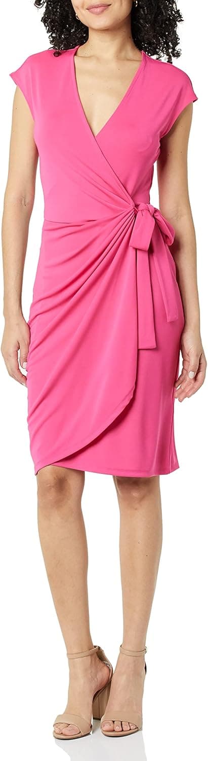 Kvinde Klassisk Cap Sleeve Wrap Kjole L