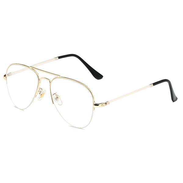 Aviator klare linser briller uten resept Metallramme for kvinner