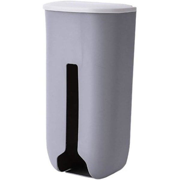 2 stk. Plastposeholder, Plastposeholder, Vægmonteret Plastposeholder, Affaldsposeholder til køkken (Grå, 26,2*12,7*9cm)
