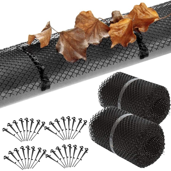 4x Takrennebeskyttelse Mesh med 60 Festklips, 16cm6m