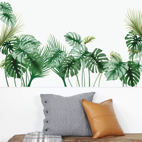 Tropical Wall Decal Palm Leaf Wall Sticker Living Room Green Plants Wall De