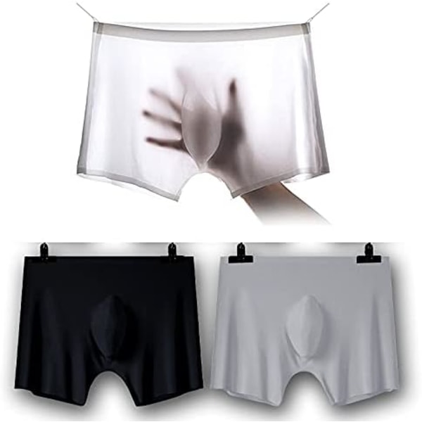 Digital baby Spårlösa underkläder för män Ice Silk Boxer Sexig genomskinlig