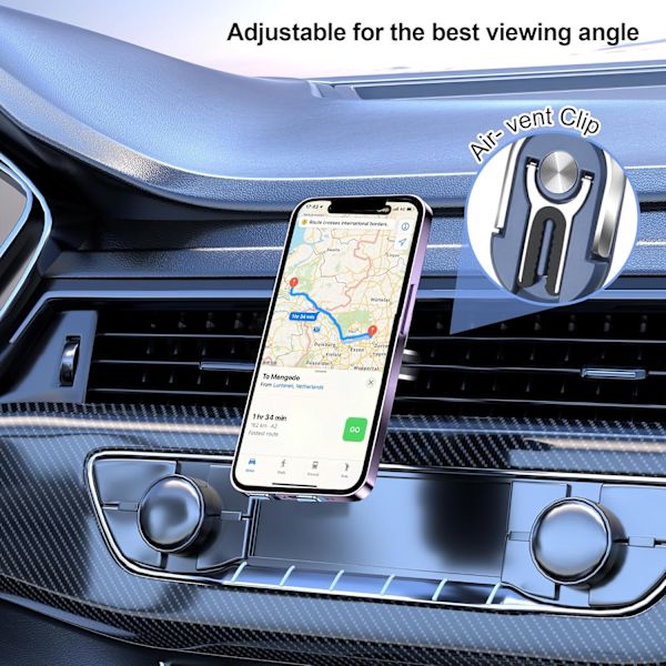 Pieces Auton Puhelinteline Ilmaventtiiliin, 360° Kierto Säädettävä Autonteline, Puhelimen Rengasteline, Auttaa Pitämään Puhelimen Paikallaan, Kaikille Älypuhelimille