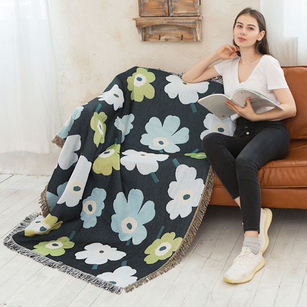 Sofa Teppe Dekorativ Stoltrekk Pen Små Blomstermønster for Sofa, B