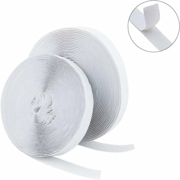 25M ekstra stærk selvklæbende velcro tape, dobbeltklæbende med velcro lukning 20mm bred selvklæbende klæbepude