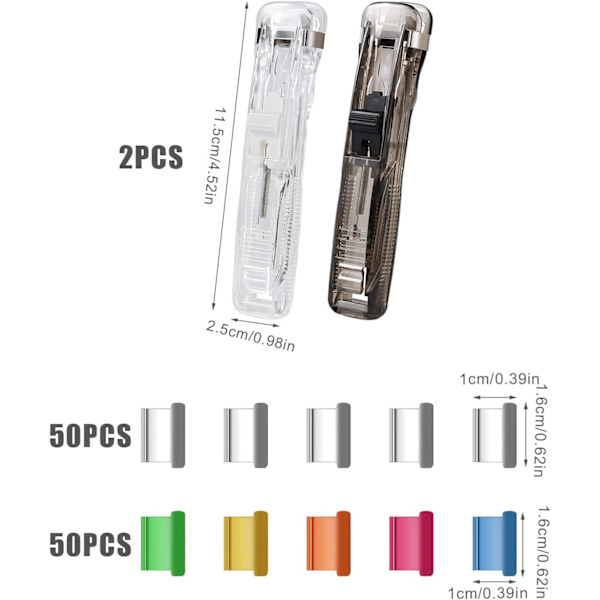 2 stk. klemme dispenser, muslingeklemme dispenser papir muslingeklemme dispenser med 100