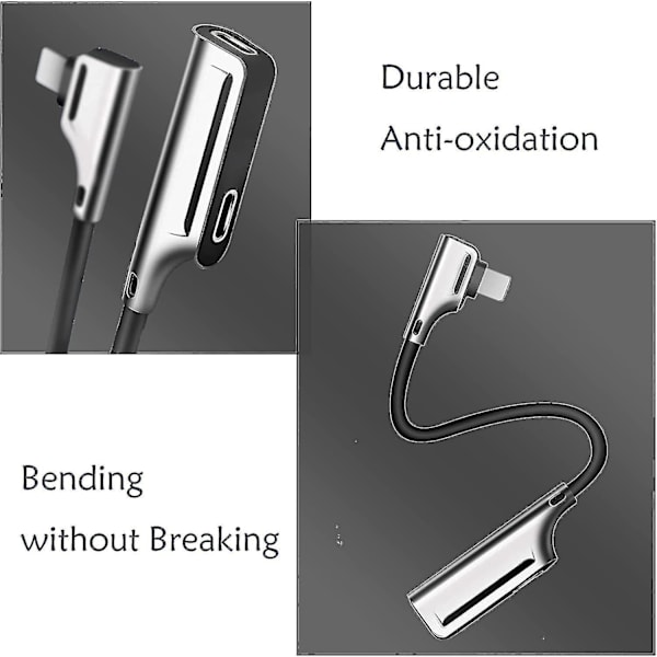 4-i-1 Dual Jack iPhone-adapter - Kompatibel med iPhone 11/XS/8 Plus, alle