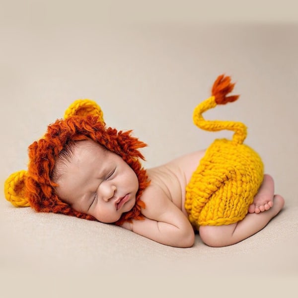 Nyfödd Halloween kostym Söt lejonstil Nyfödd fotografi kostym Newbo