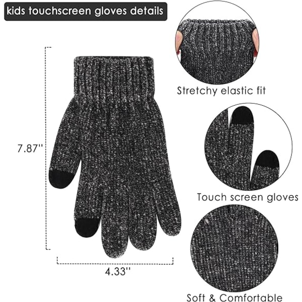 Toddler drenge piger vinter varm strik beanie hat hals tørklæde Touchscreen handske