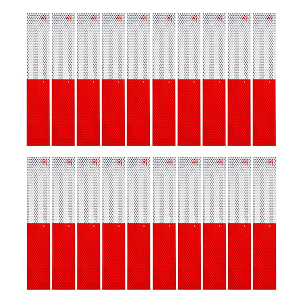 Reflekterande tejp 30*5cm  20-pack Röd/Vit Synlighet Säkerhet Varning Varning