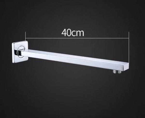 Vægmonteret bruserarm forlængerarm rustfrit stål slange rør, 40CM krom
