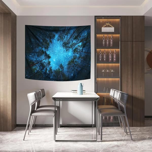 Psykedelisk galaxkonstellation 150x150cm tygväggdekor för sovrum Li