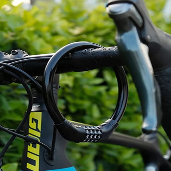 Cykelsikringskæde mod tyveri, Cykelkæde hængelås, Kodet cykelsikringskæde mod tyveri, Cykellås tyverisikringskæder med 4-cifret adgangskode kompatibel med cykel, motorcykel