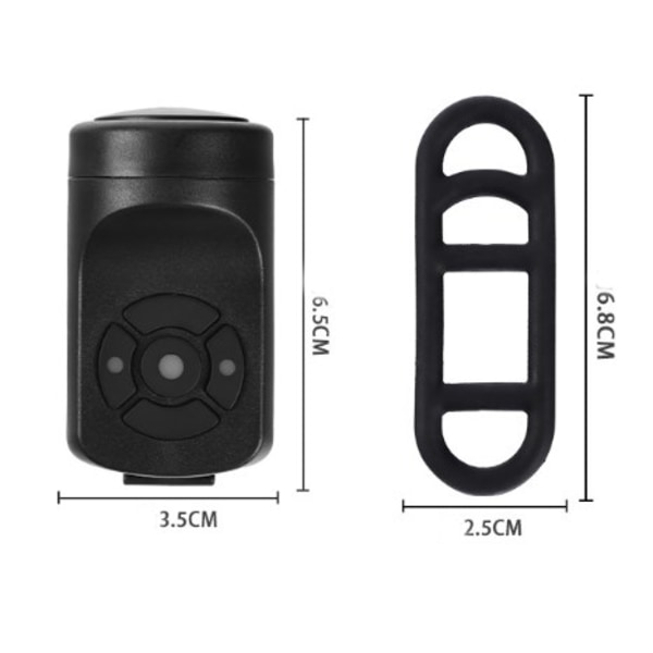 Elektrisk cykelklokke, elektronisk hornalarm 120dB cykelklokke, IPX4 vandtæt bærbar USB opladning cykelhorn med alarm, sort, 6,5 * 3,5 cm