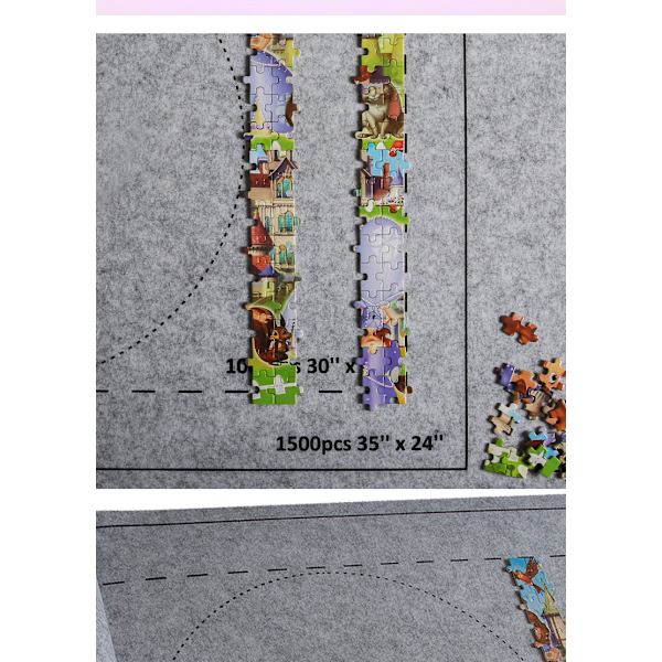 Palapelin rullausmatto ohjaavilla viivoilla 2000 palalle. Rullaa palapeli 30 sekunnissa - Kannettava säilytysmatto 118*80CM, säilytyspussit